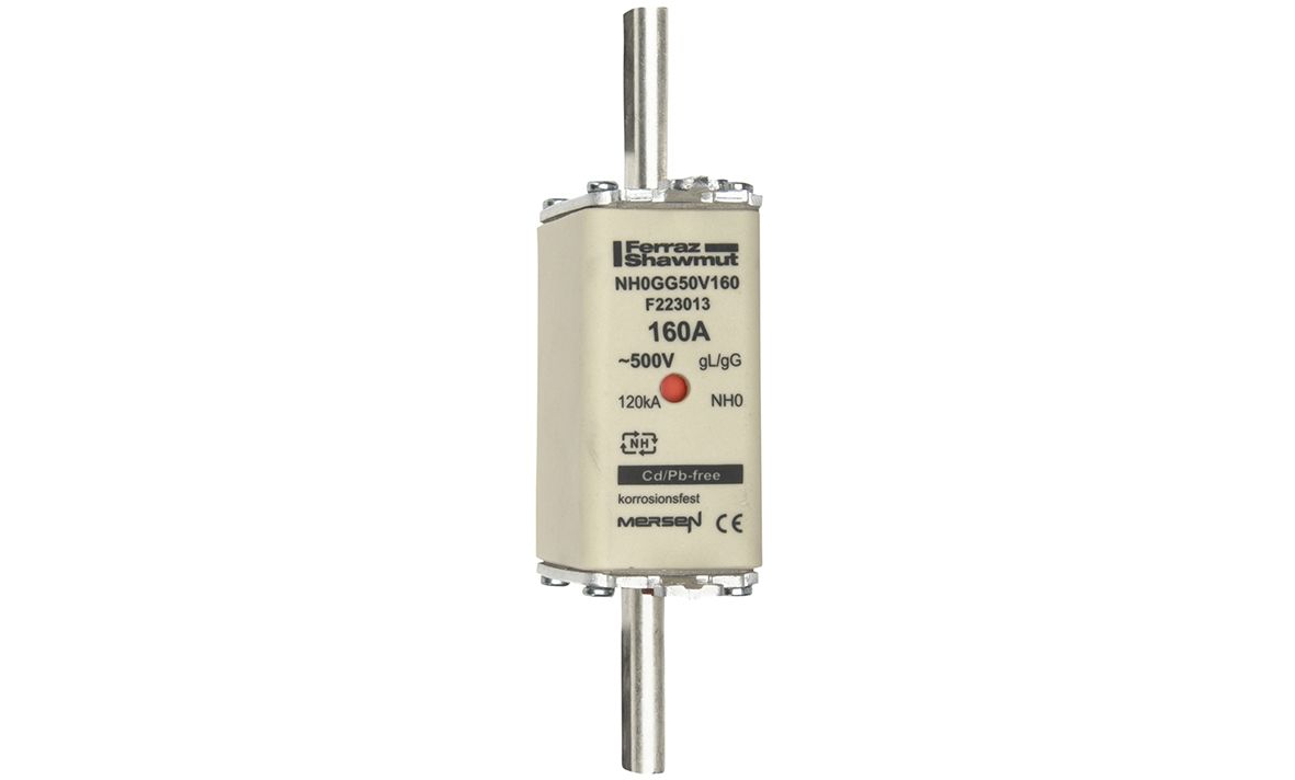 F223013 - NH fuse-link gG, 500VAC, size 0, 160A double indicator/live tags